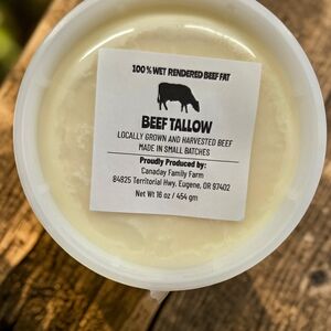 100% Grass Fed Beef Tallow 16 oz resealable tub